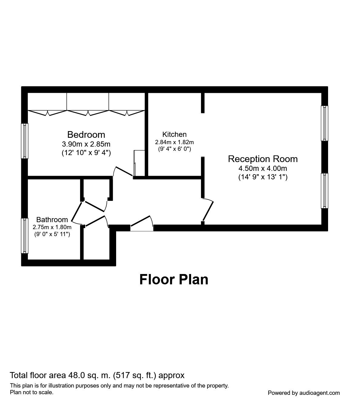 Floorplan of 1 bedroom  Flat to rent, High Street, London, E13