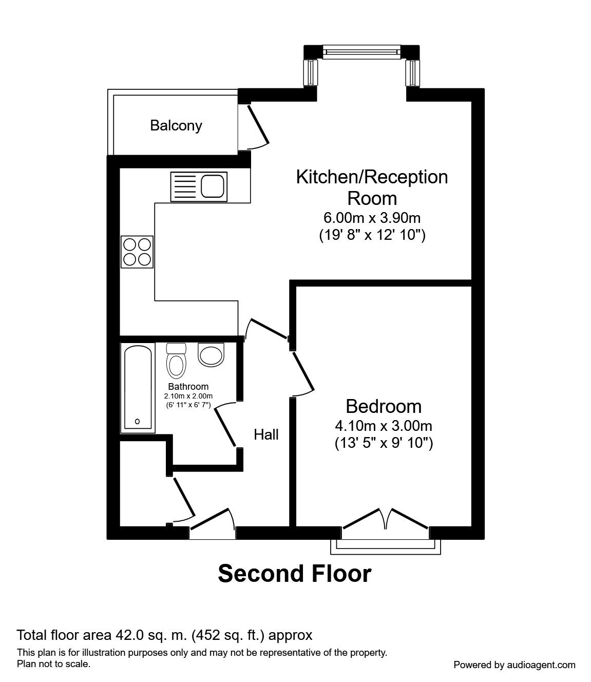 Floorplan of 1 bedroom  Flat to rent, Fleetwood Court Evelyn Denington R, London, E6