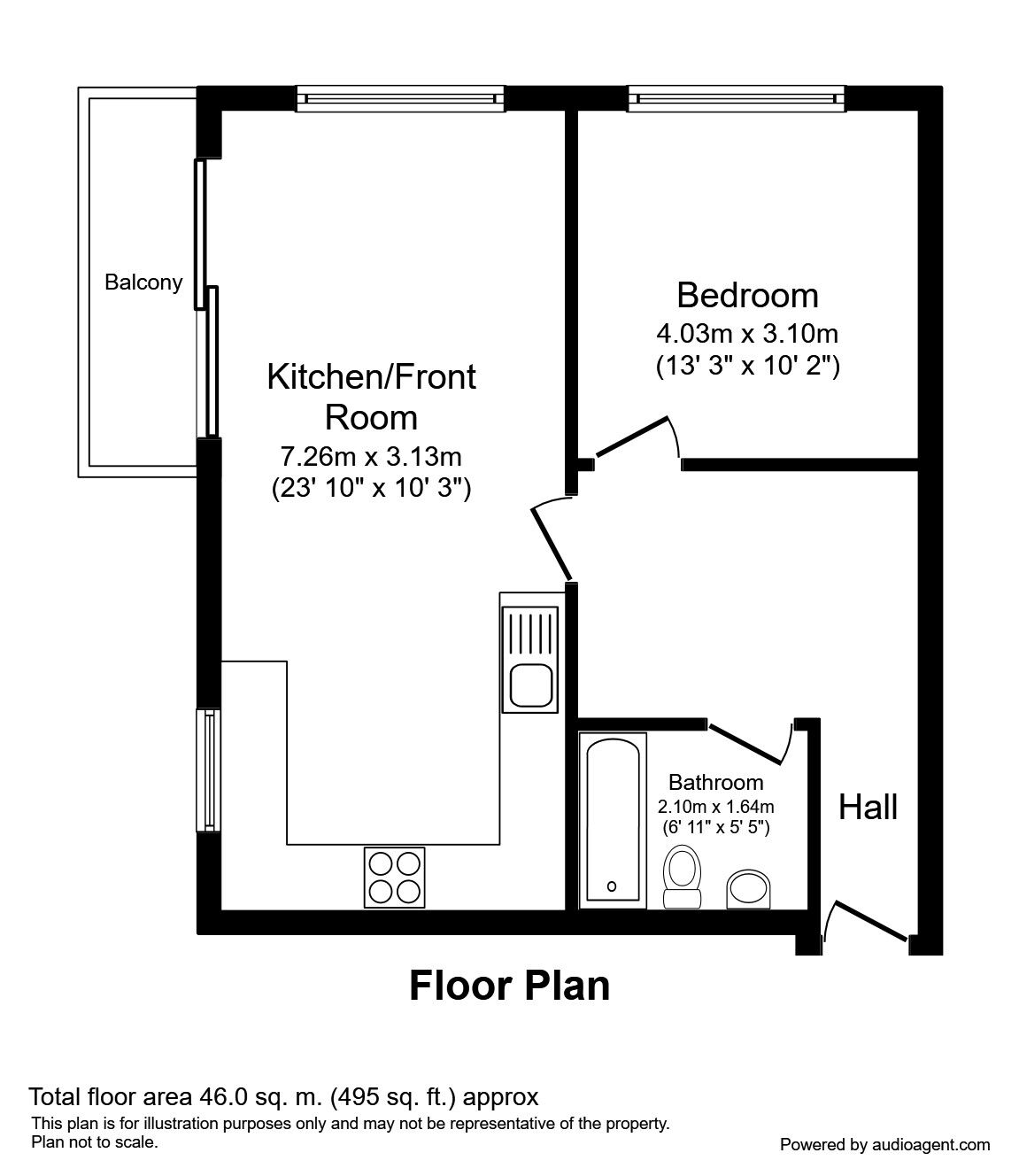 Floorplan of 1 bedroom  Flat to rent, Thomas Fyre Drive, London, E3