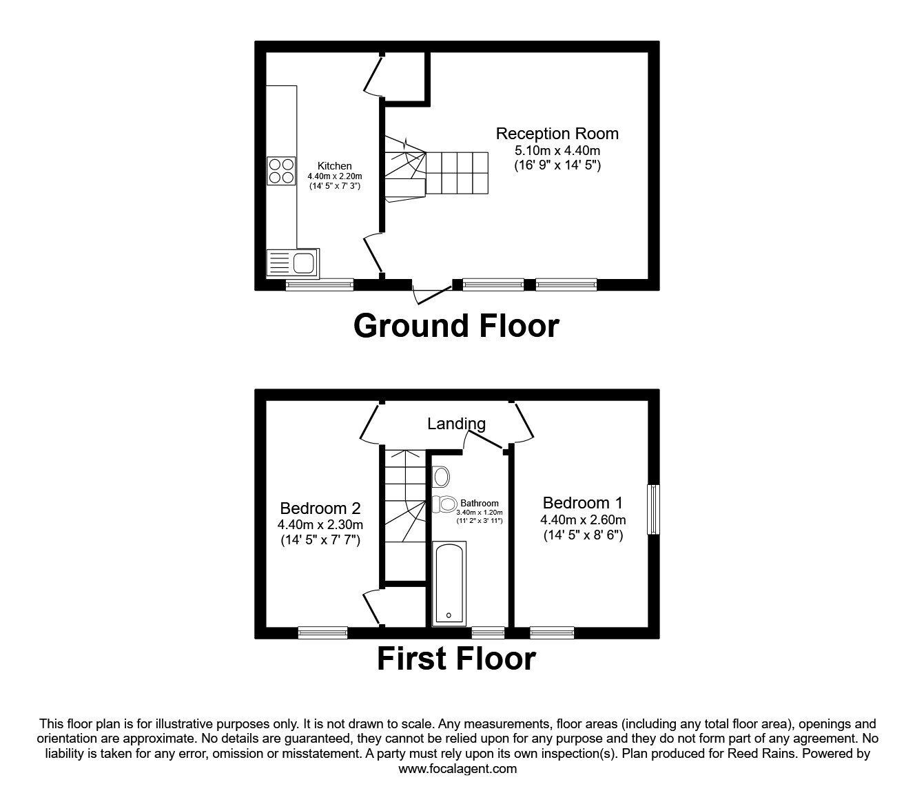 Floorplan of 2 bedroom Semi Detached House to rent, Bingley Road, London, E16