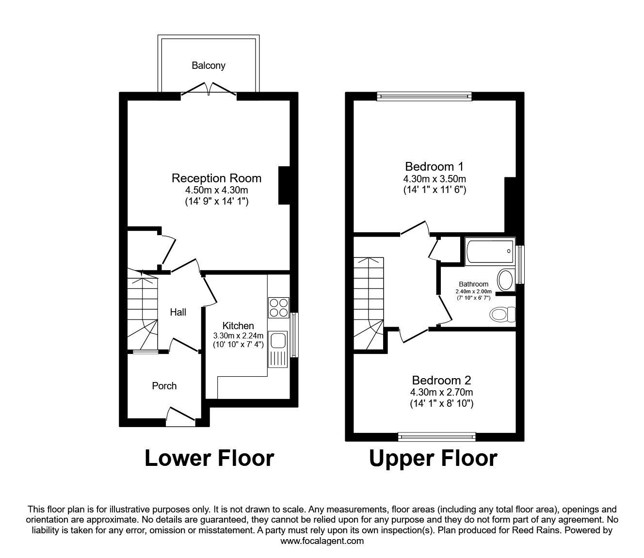 Floorplan of 2 bedroom  Flat to rent, Napier Road, London, E15