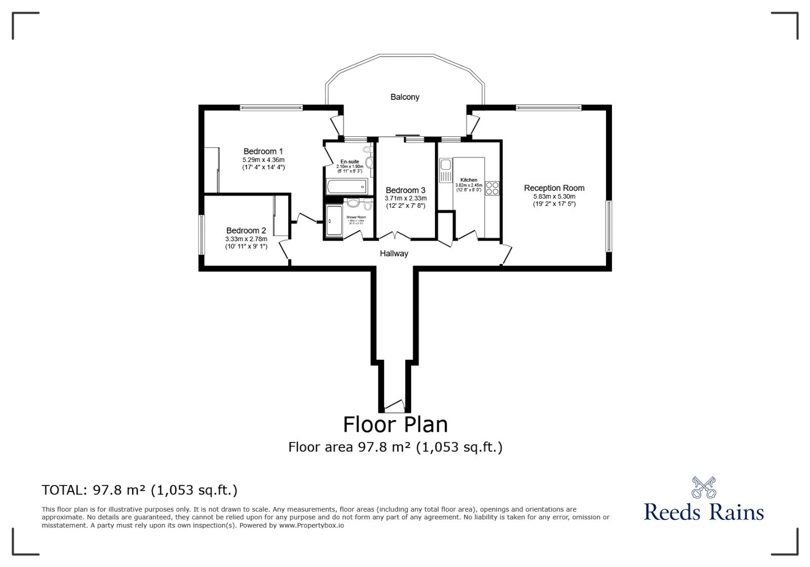 Floorplan of 3 bedroom  Flat to rent, Boardwalk Place, London, E14