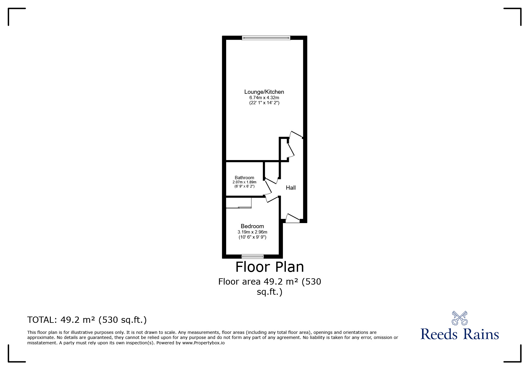 Floorplan of 1 bedroom  Flat for sale, East India Dock Road, London, E14