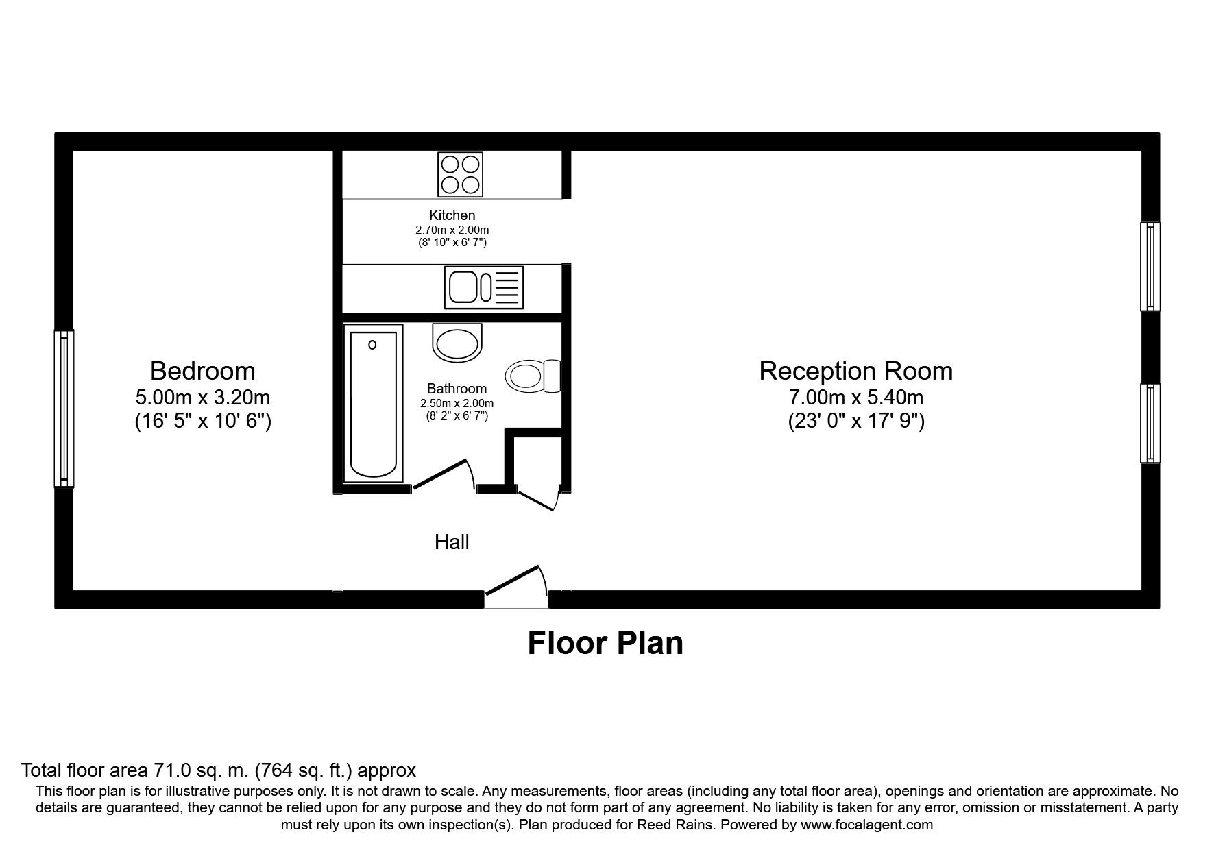 Floorplan of 1 bedroom  Flat for sale, Jedburgh Road, London, E13