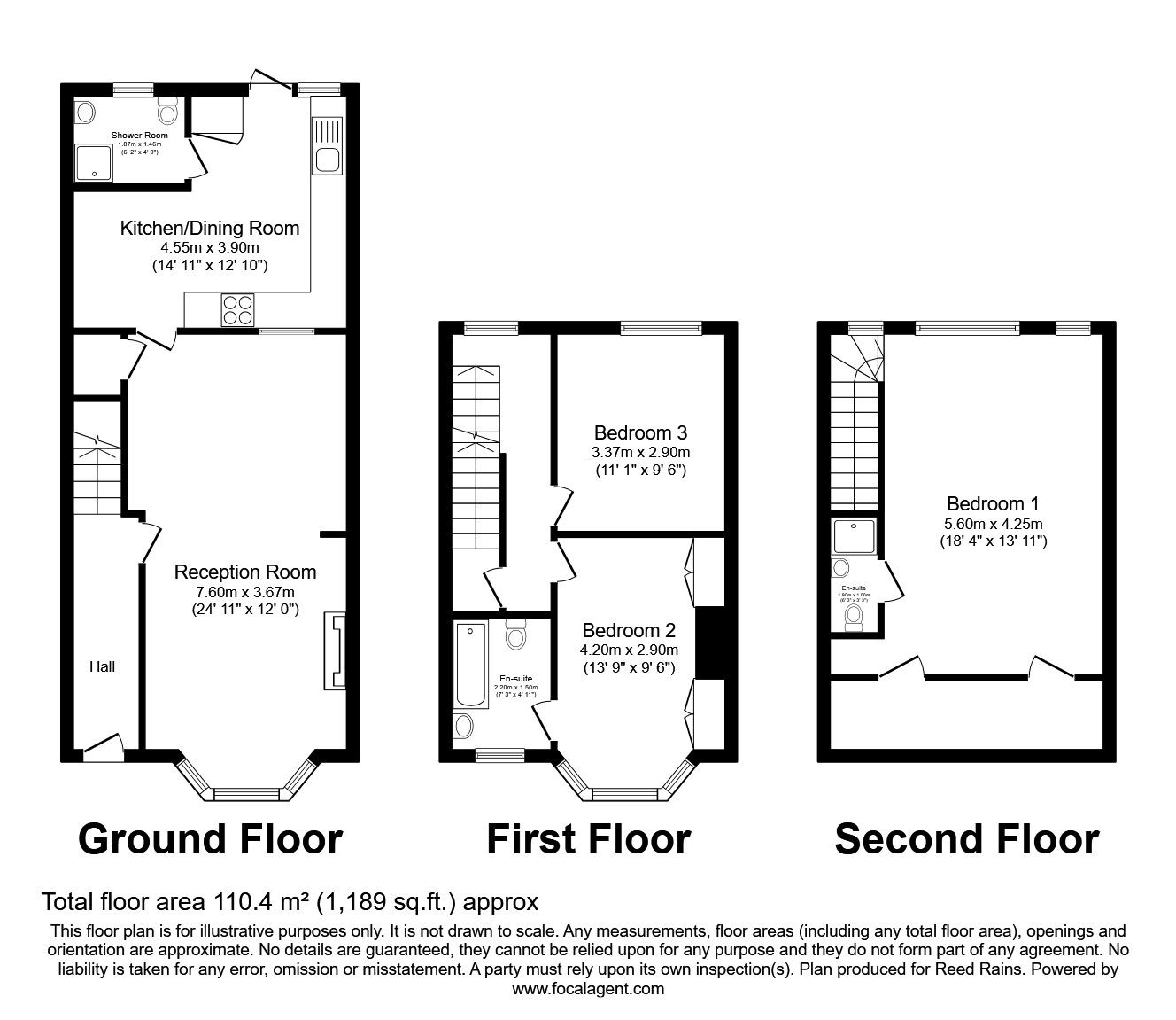 Floorplan of 3 bedroom Mid Terrace House for sale, Hatherley Gardens, London, E6