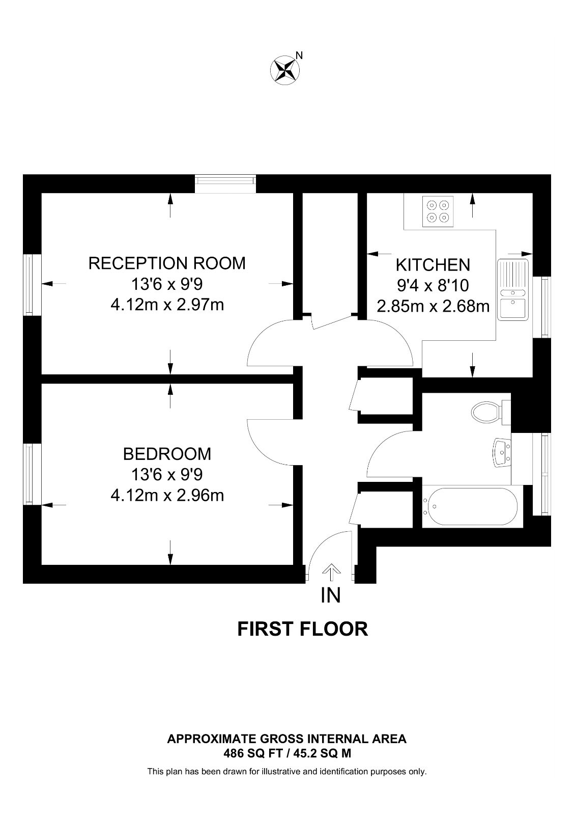 Floorplan of 1 bedroom  Flat to rent, Renfrew Close, London, E6