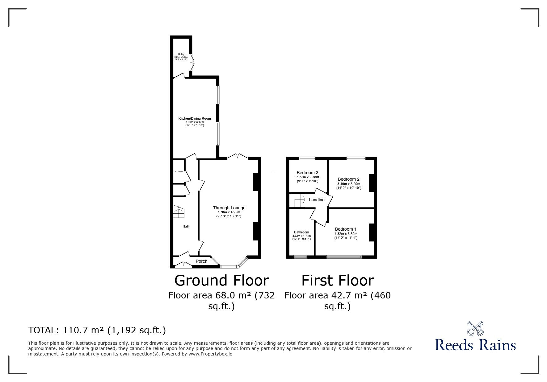 Floorplan of 3 bedroom End Terrace House for sale, Durham Road, London, E12