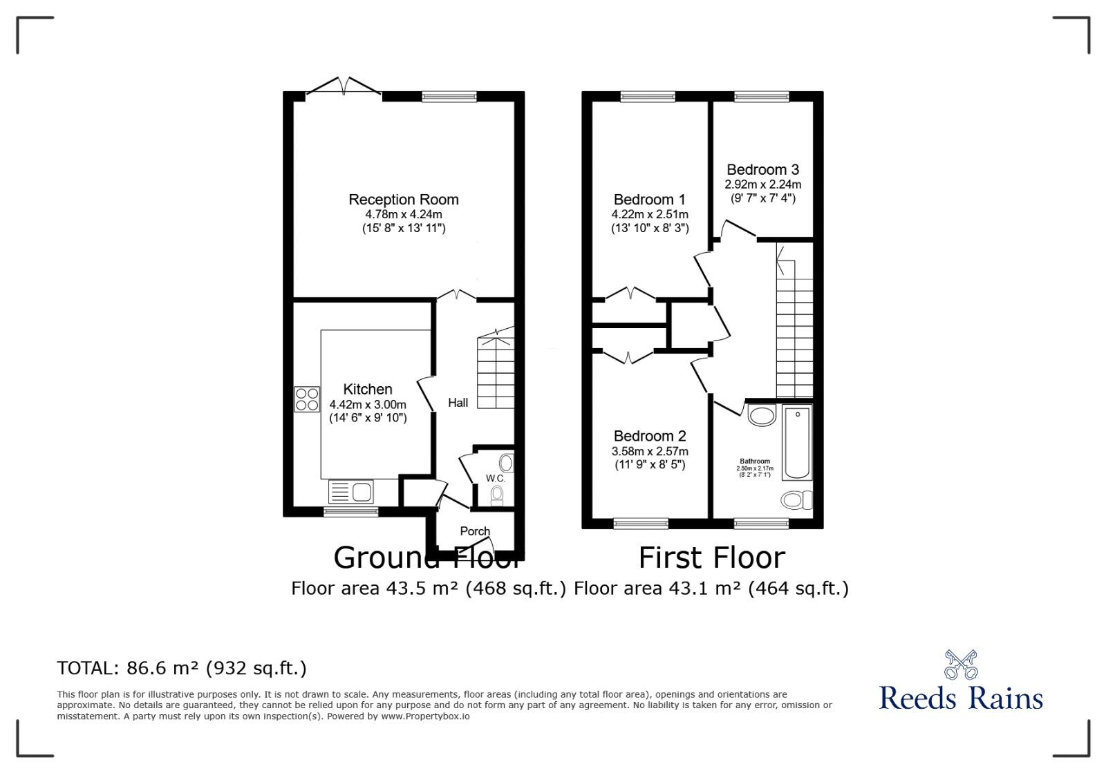 Floorplan of 3 bedroom End Terrace House to rent, Shipman Road, London, E16