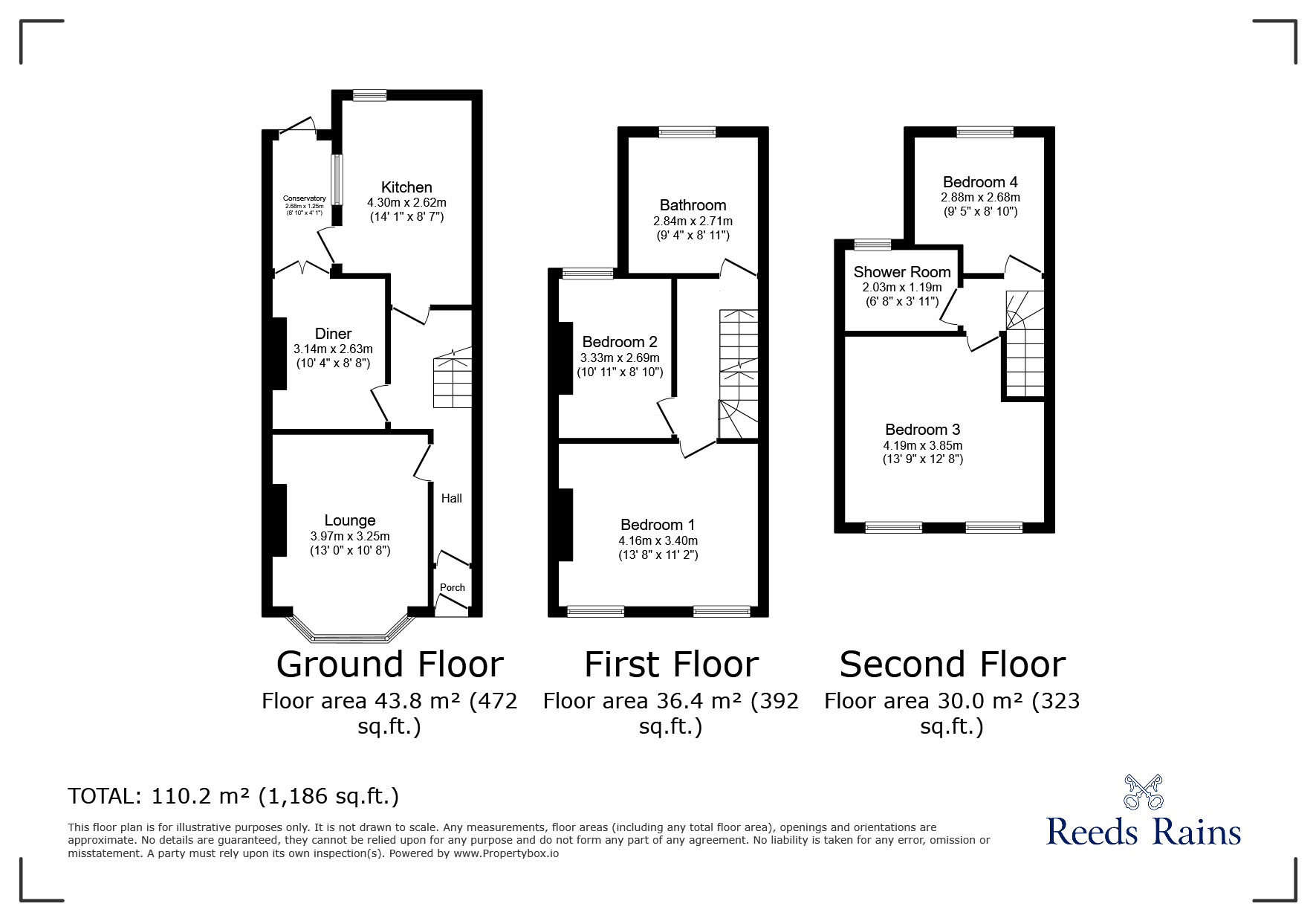 Floorplan of 4 bedroom Mid Terrace House for sale, Corporation Street, London, E15