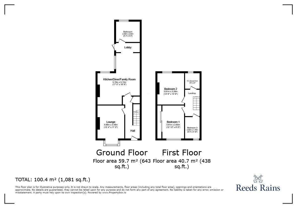 Floorplan of 3 bedroom Mid Terrace House for sale, Chesterford Road, London, E12