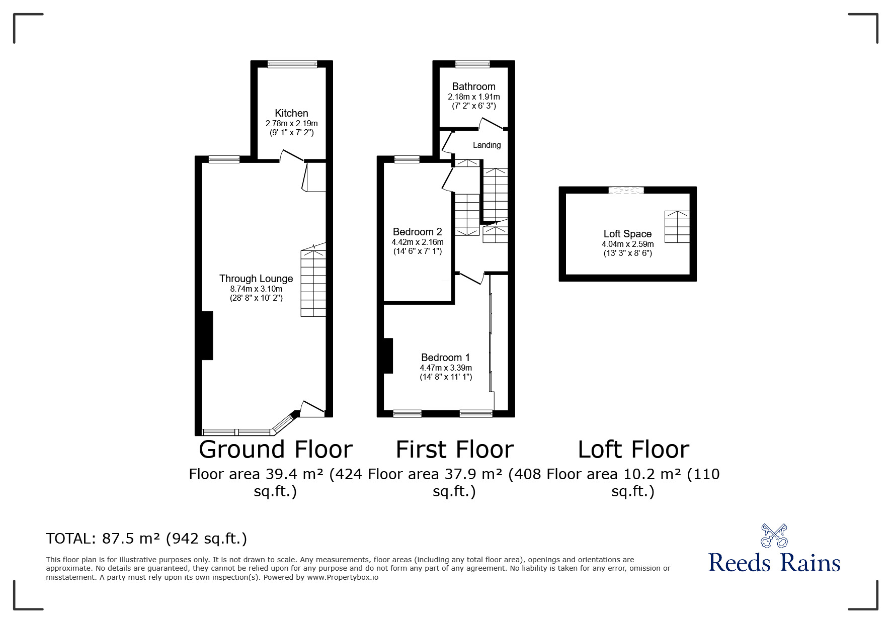 Floorplan of 2 bedroom End Terrace House for sale, Chadwin Road, London, E13