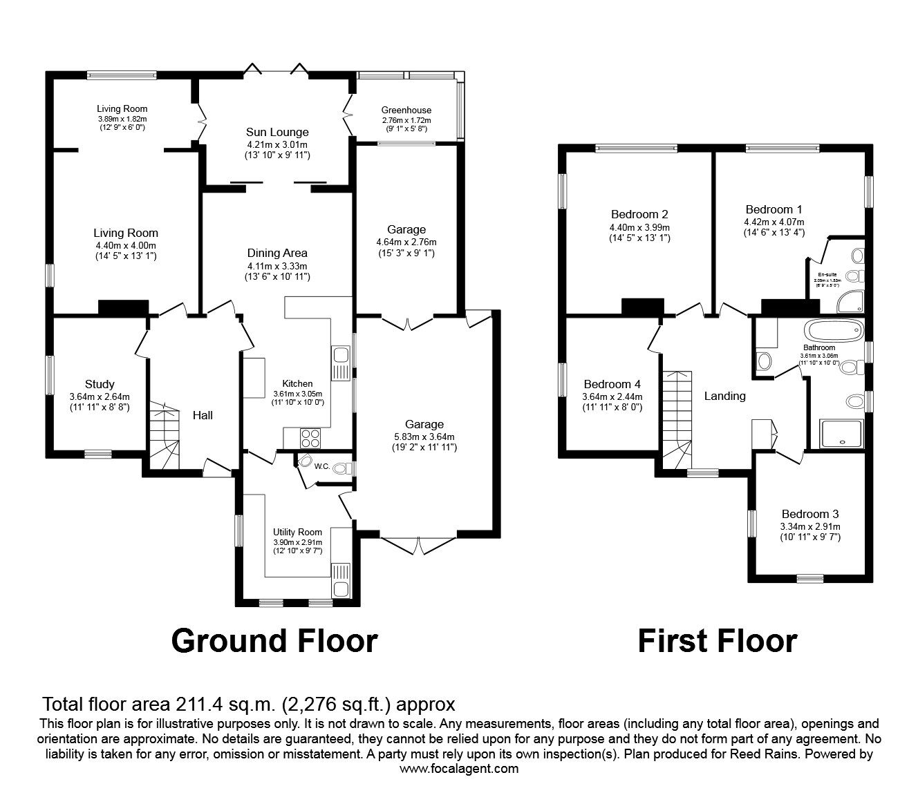 Floorplan of 4 bedroom Detached House for sale, Houndhill Lane, Purston Jaglin, West Yorkshire, WF7