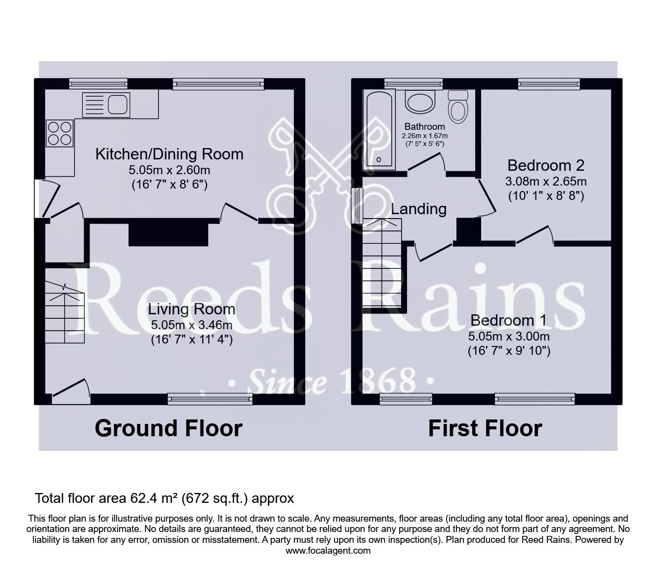 Floorplan of 2 bedroom Semi Detached House for sale, Whinney Close, Streethouse, West Yorkshire, WF7