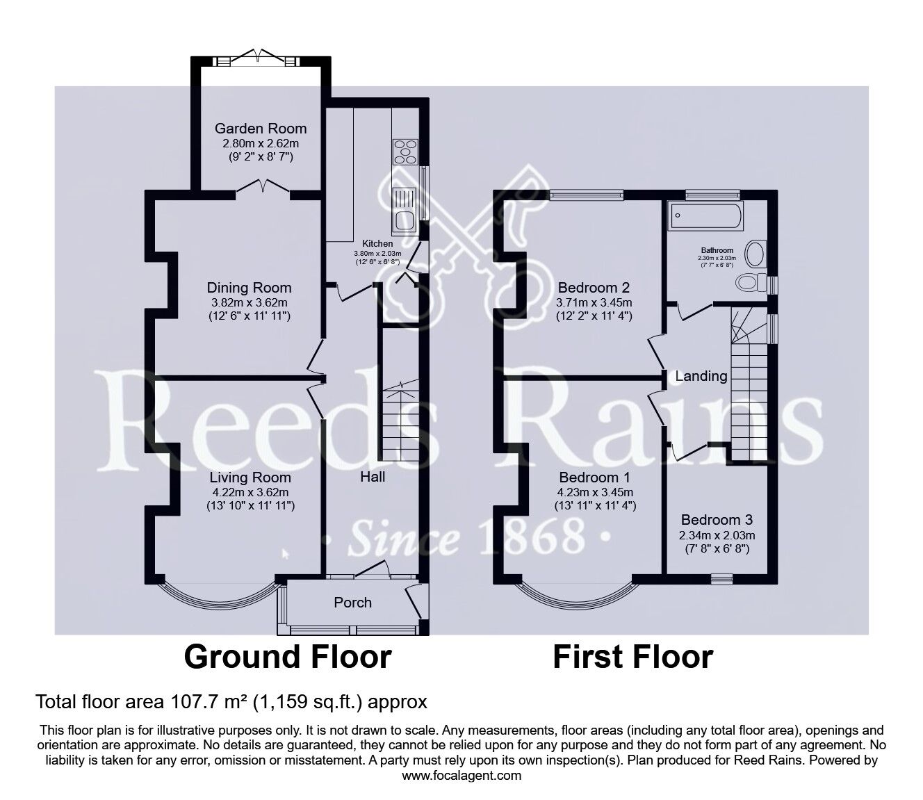 Floorplan of 3 bedroom Semi Detached House for sale, Pontefract Road, Pontefract, West Yorkshire, WF8