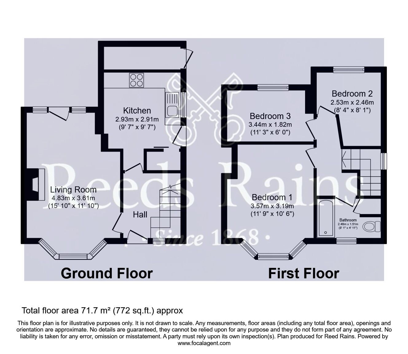 Floorplan of 3 bedroom Semi Detached House for sale, Sutton Lane, Byram, Knottingley, WF11