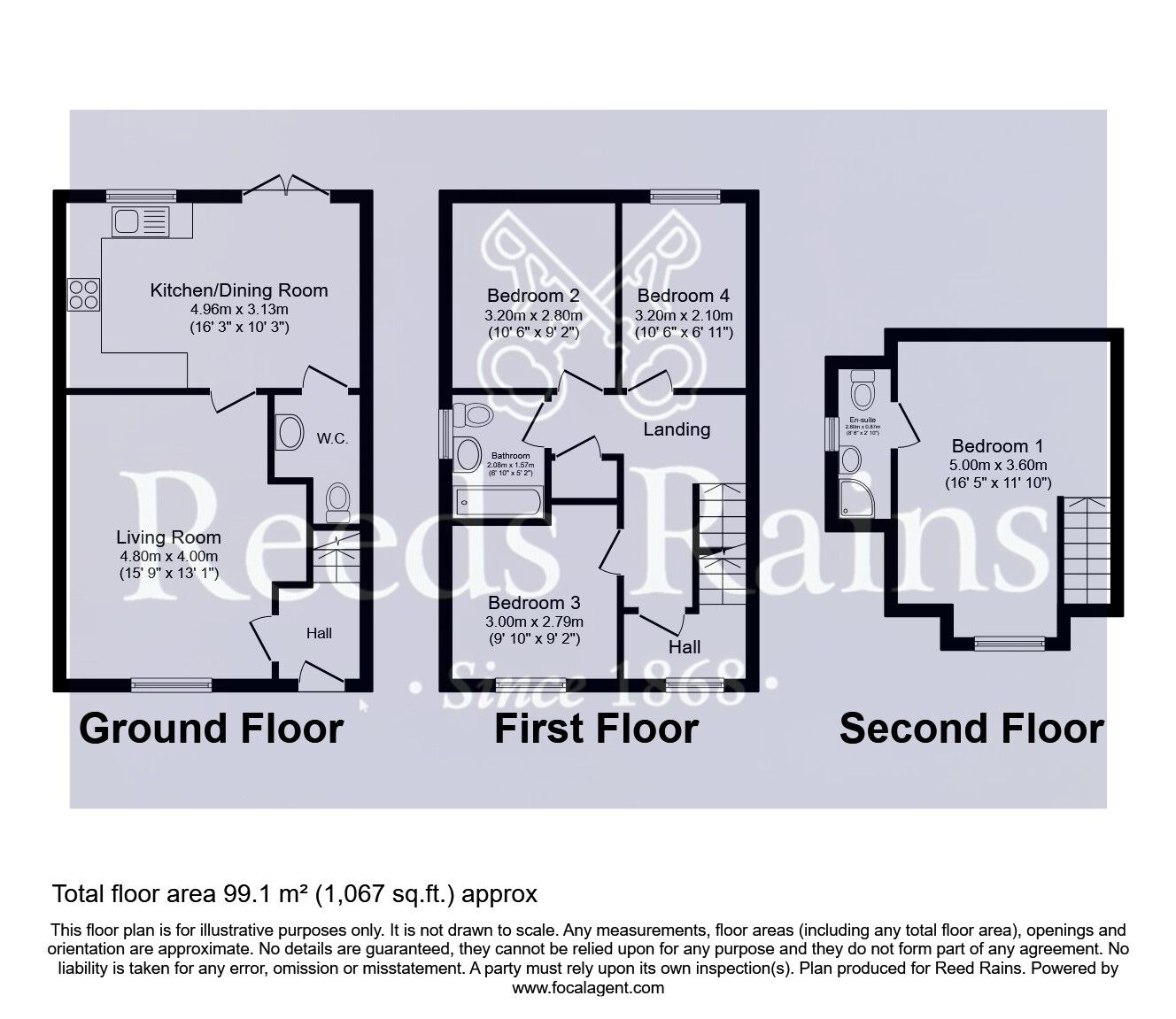 Floorplan of 4 bedroom Semi Detached House for sale, Bentley Crescent, Knottingley, West Yorkshire, WF11