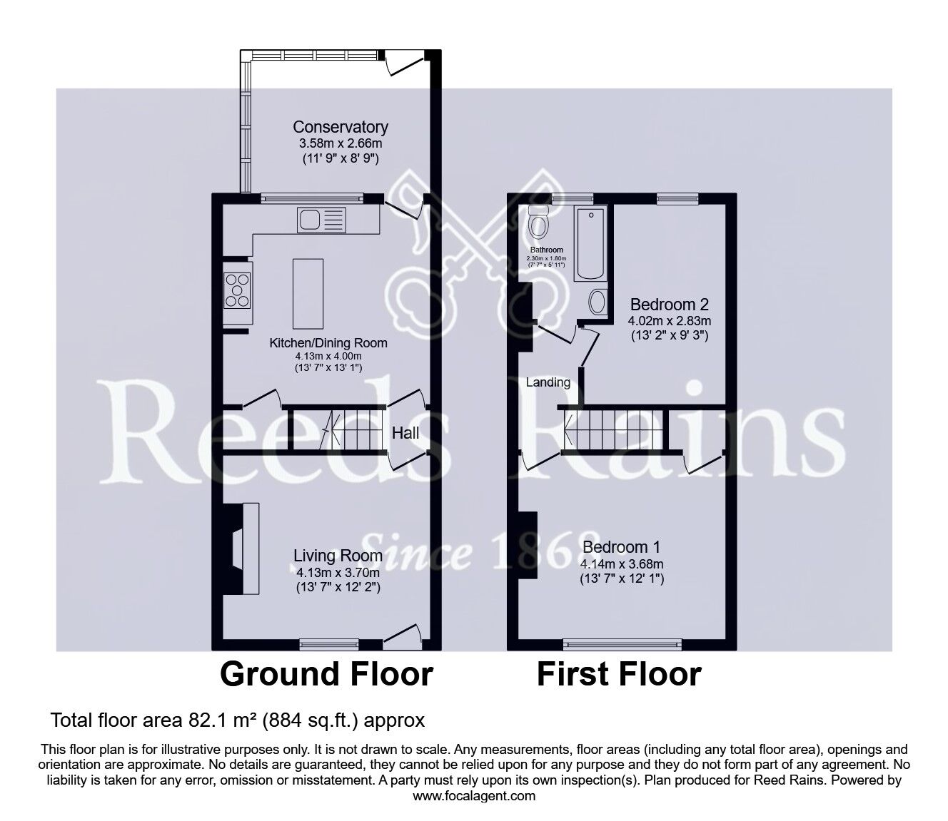 Floorplan of 2 bedroom Mid Terrace House to rent, Victoria Street, Hemsworth, West Yorkshire, WF9