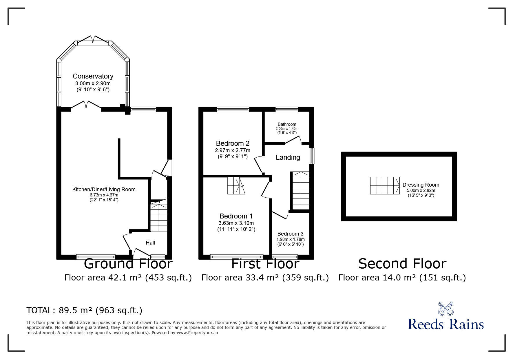 Floorplan of 3 bedroom Semi Detached House for sale, Springfield Avenue, Pontefract, West Yorkshire, WF8