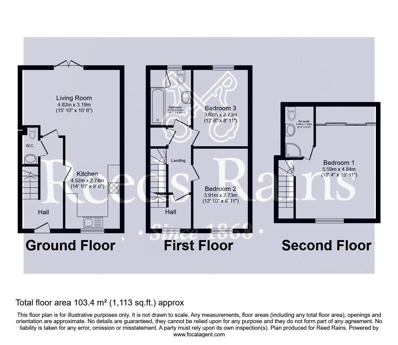 Floorplan of 3 bedroom Semi Detached House for sale, Camplin View, Ackworth, West Yorkshire, WF7