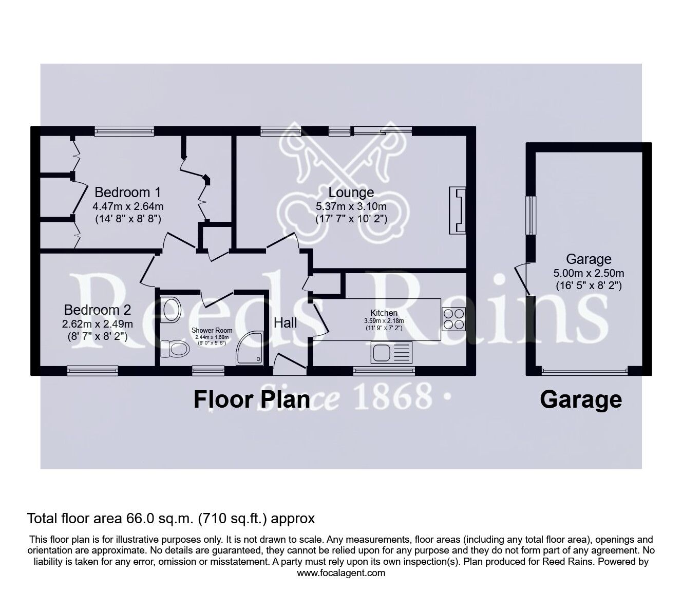 Floorplan of 2 bedroom Detached Bungalow for sale, Went Croft, Pontefract, West Yorkshire, WF8