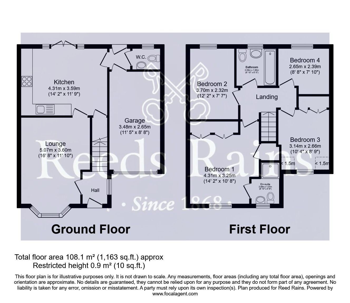 Floorplan of 4 bedroom Detached House for sale, Earls Chase, Pontefract, West Yorkshire, WF8