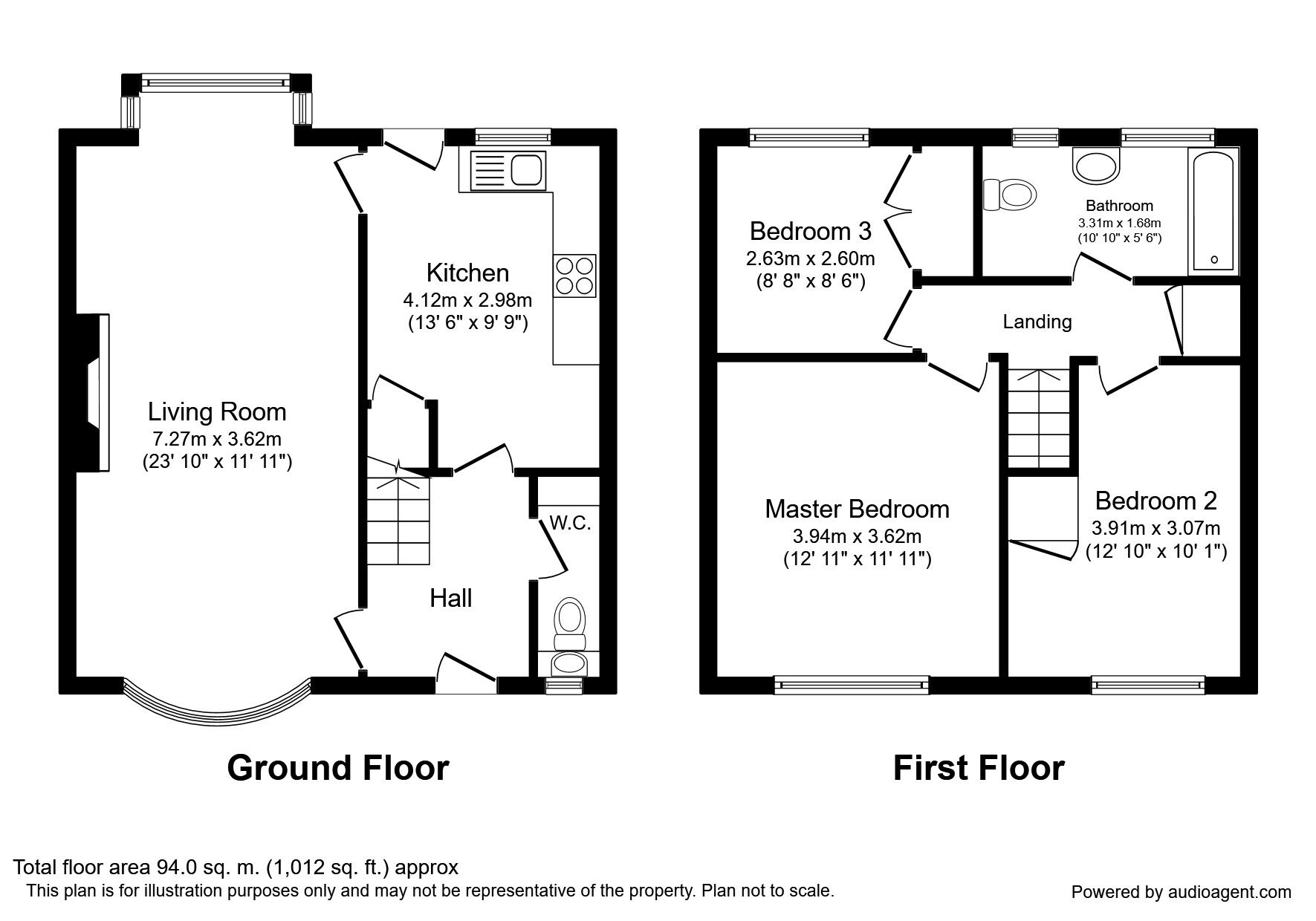 Floorplan of 3 bedroom Mid Terrace House for sale, Ackton Close, Ackton, West Yorkshire, WF7