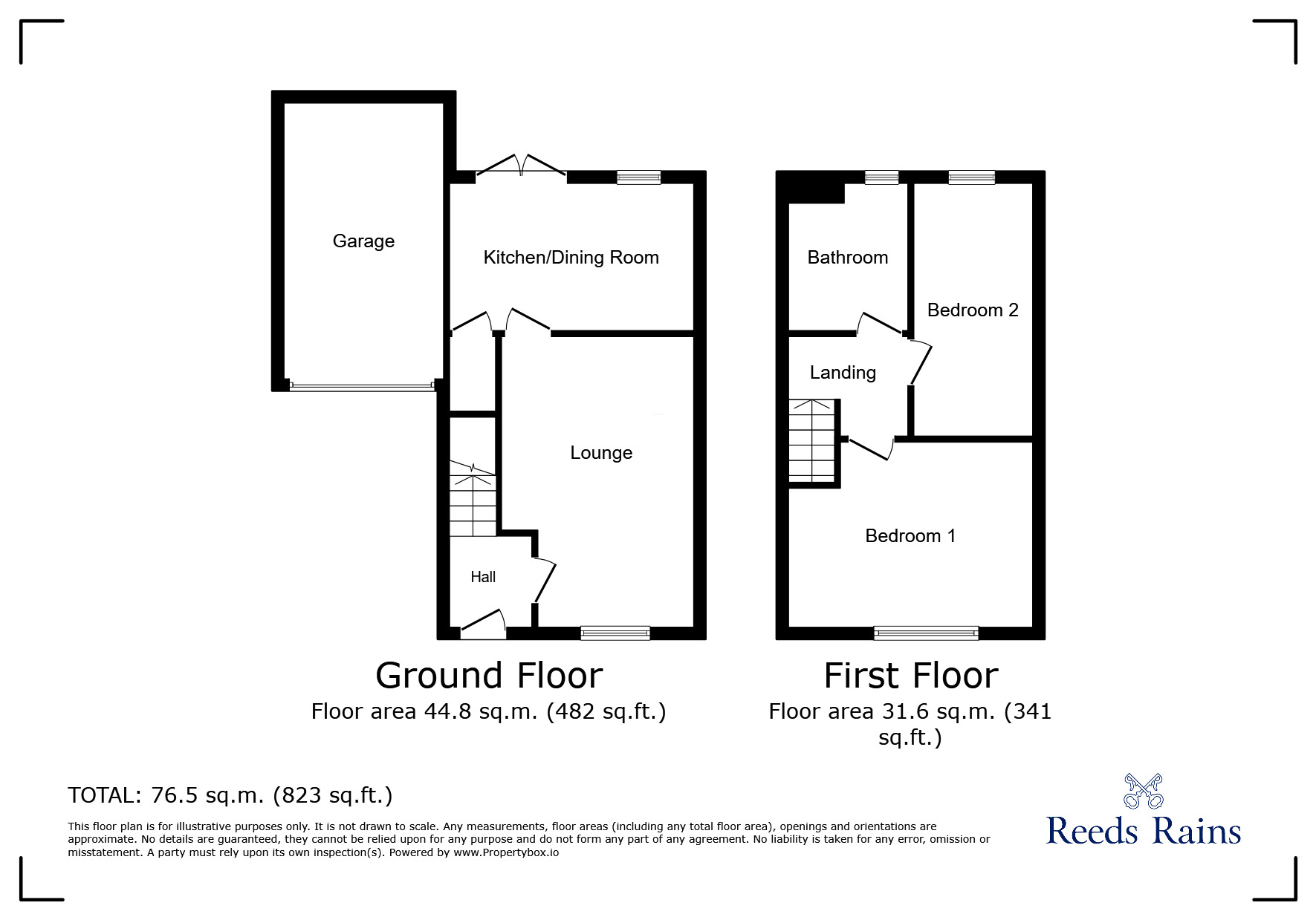 Floorplan of 2 bedroom Semi Detached House for sale, Poulson Mews, Knottingley, West Yorkshire, WF11