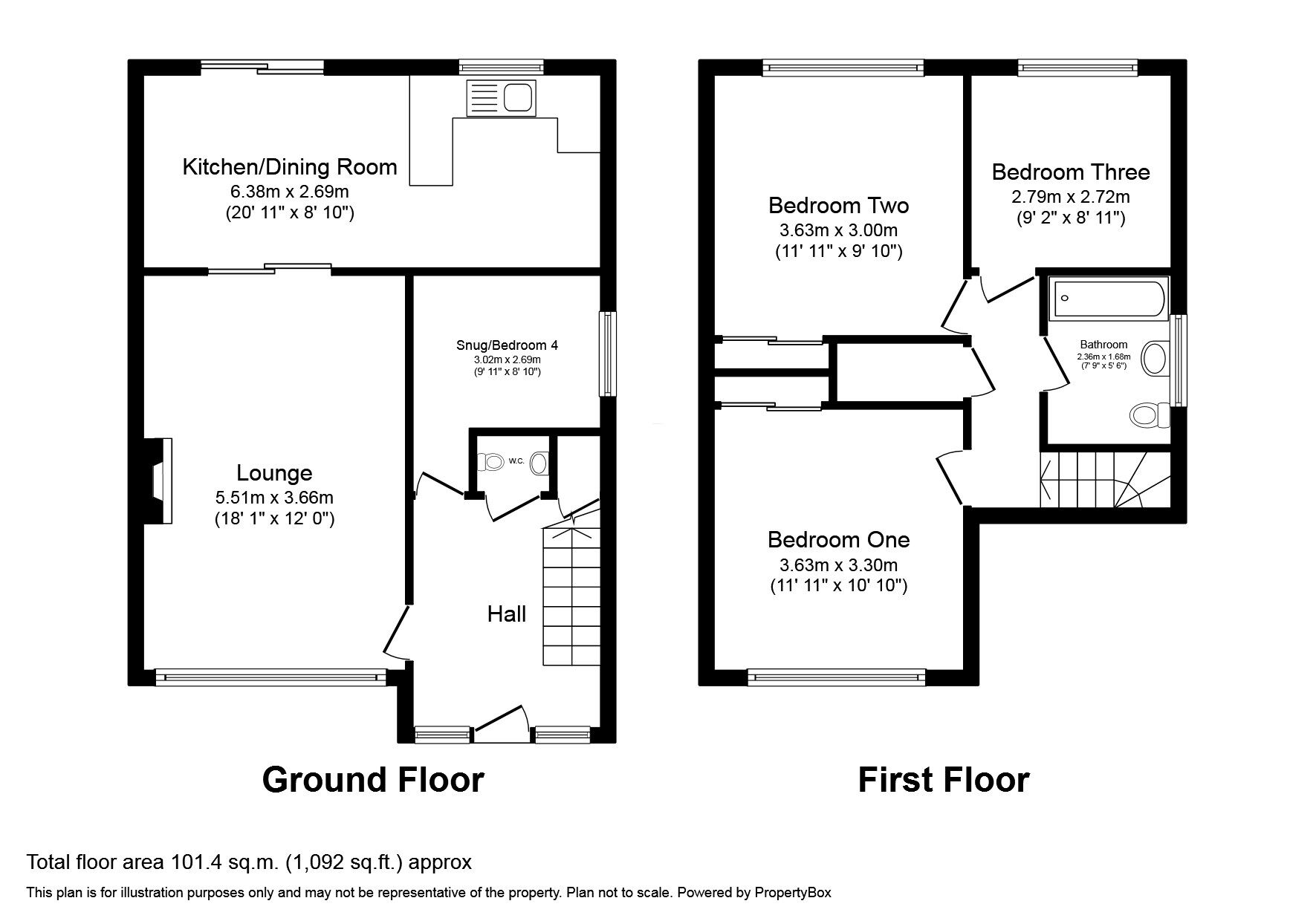 Floorplan of 3 bedroom Semi Detached House for sale, Ravensmead, Featherstone, West Yorkshire, WF7