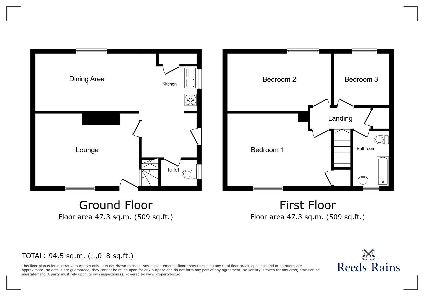 Floorplan of 3 bedroom Semi Detached House for sale, Holmfield Close, Pontefract, West Yorkshire, WF8