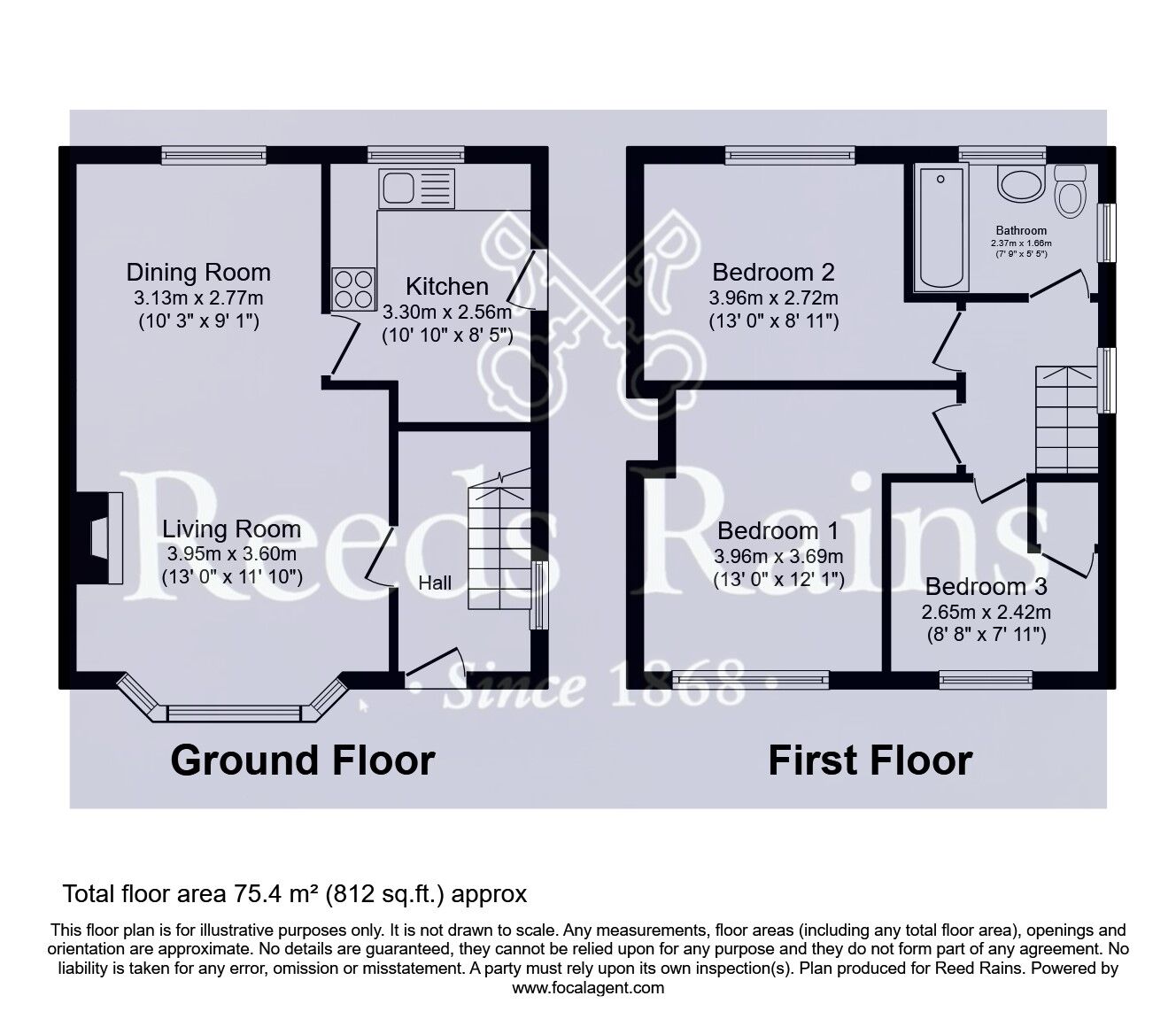 Floorplan of 3 bedroom Semi Detached House for sale, East Acres, Byram, North Yorkshire, WF11