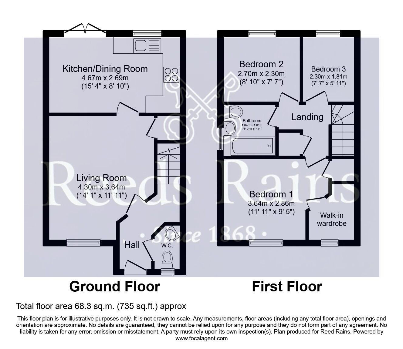 Floorplan of 3 bedroom Semi Detached House for sale, Friarwood Avenue, Pontefract, West Yorkshire, WF8