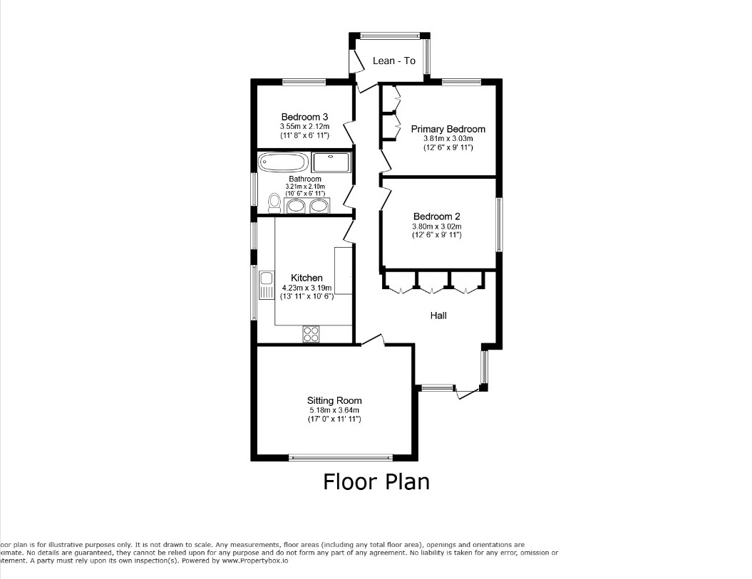 Floorplan of 3 bedroom Detached Bungalow to rent, Combe Avenue, Portishead, Bristol, BS20