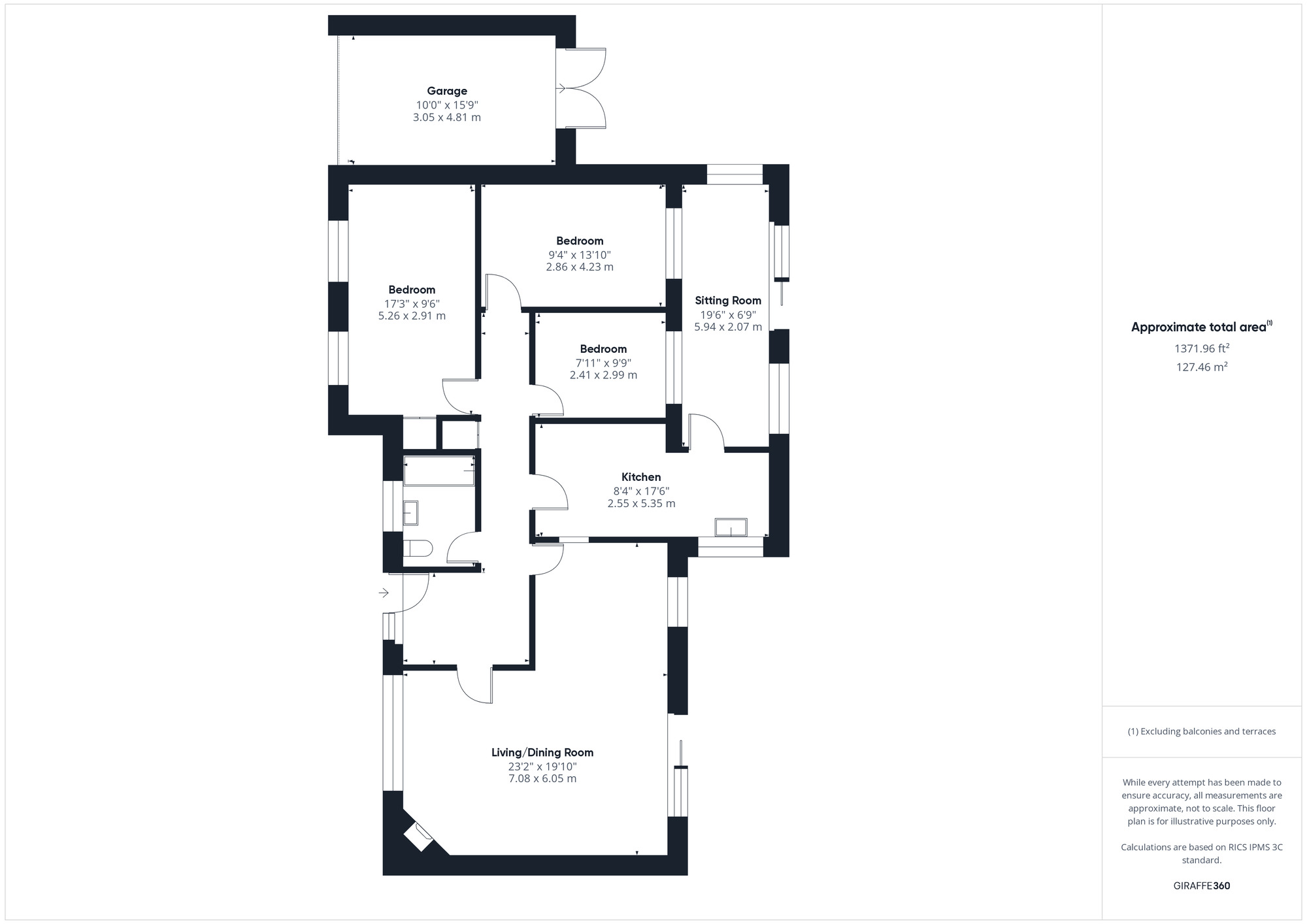 Floorplan of 3 bedroom Detached Bungalow for sale, Cabot Way, Ham Green, Bristol, BS20