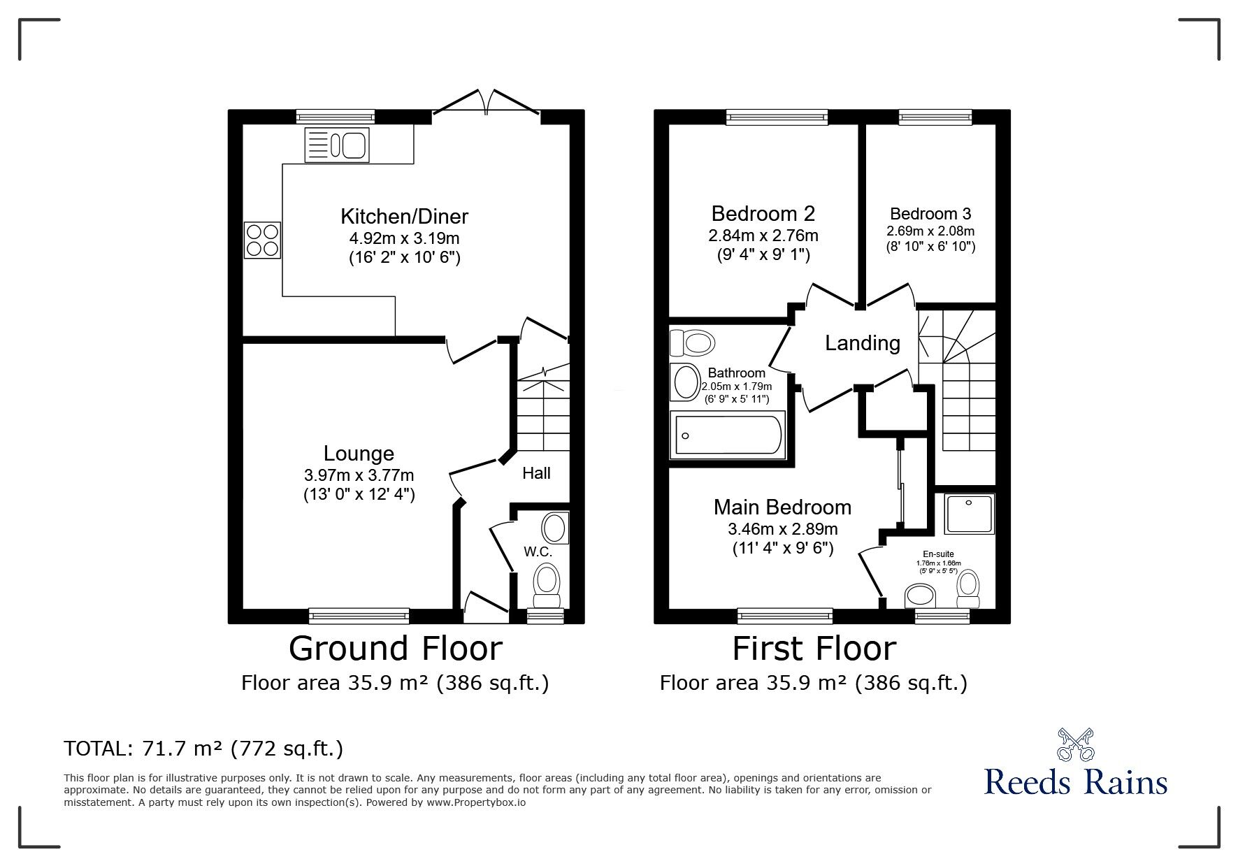 Floorplan of 3 bedroom Semi Detached House for sale, The Finches, Portishead, Bristol, BS20