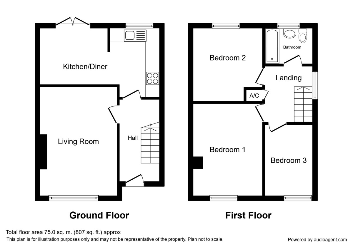 Floorplan of 3 bedroom Semi Detached House for sale, Leeside, Portishead, Bristol, BS20