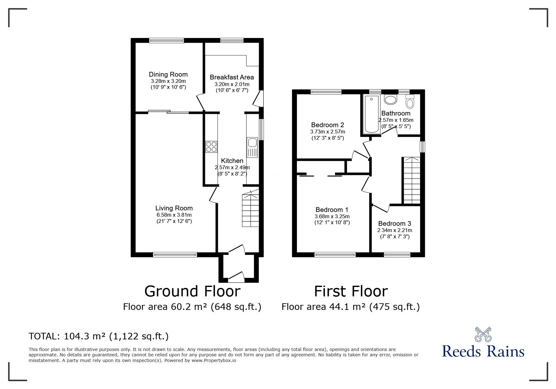 Floorplan of 3 bedroom Semi Detached House for sale, The Deans, Portishead, Bristol, BS20