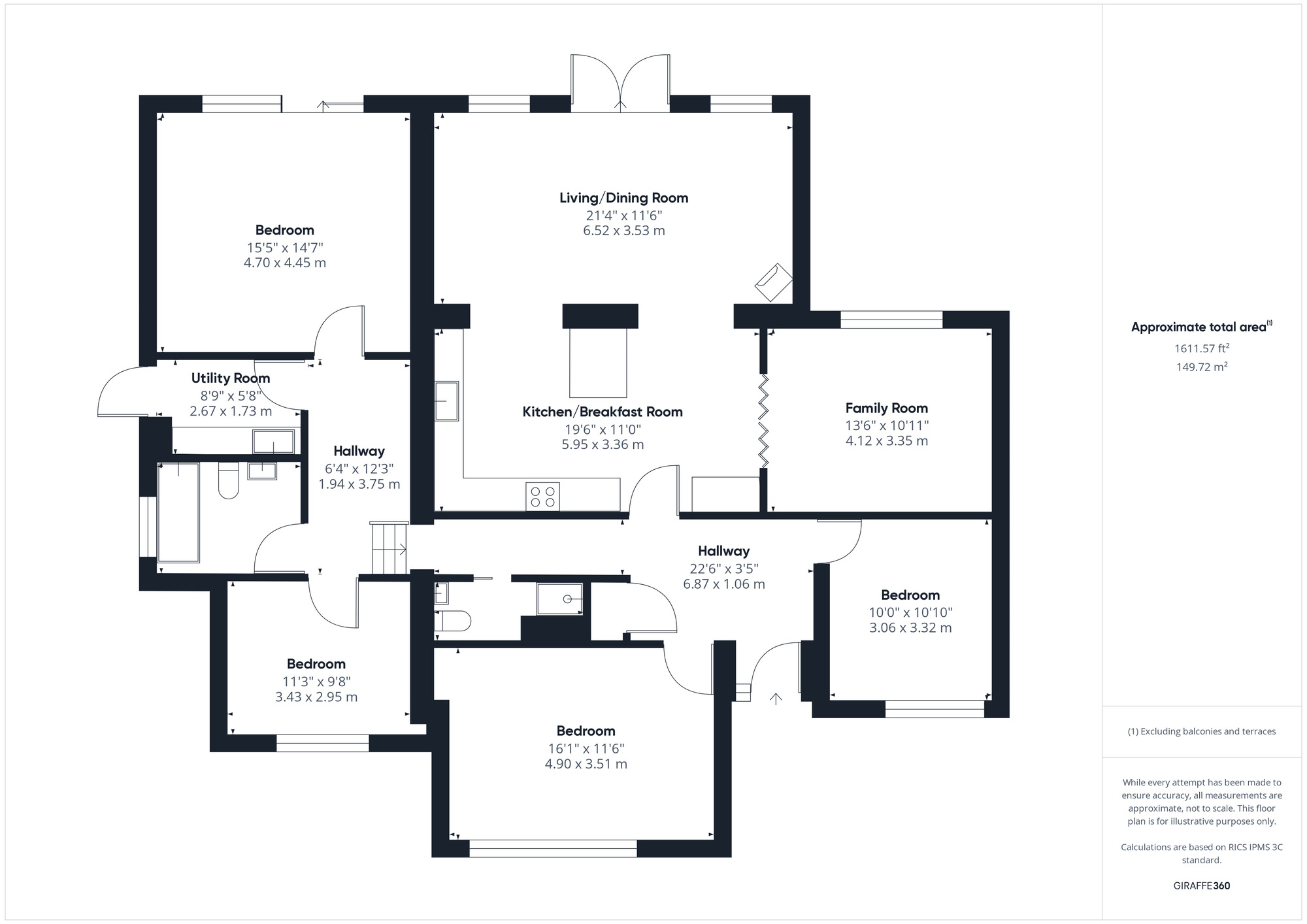 Floorplan of 4 bedroom Semi Detached Bungalow for sale, Anchor Way, Pill, Bristol, BS20