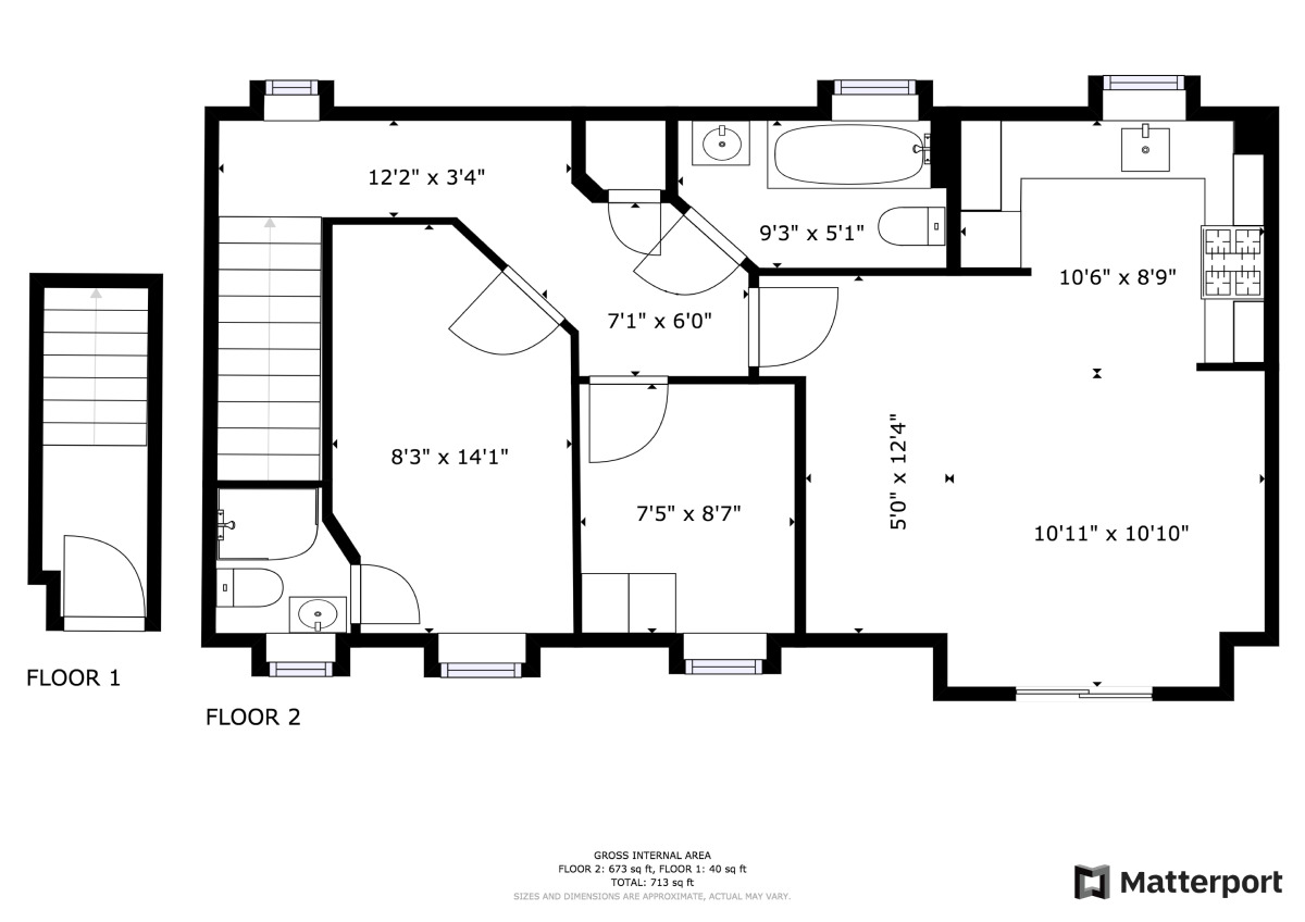 Floorplan of 2 bedroom Semi Detached House for sale, Kingfisher Road, Portishead, Bristol, BS20