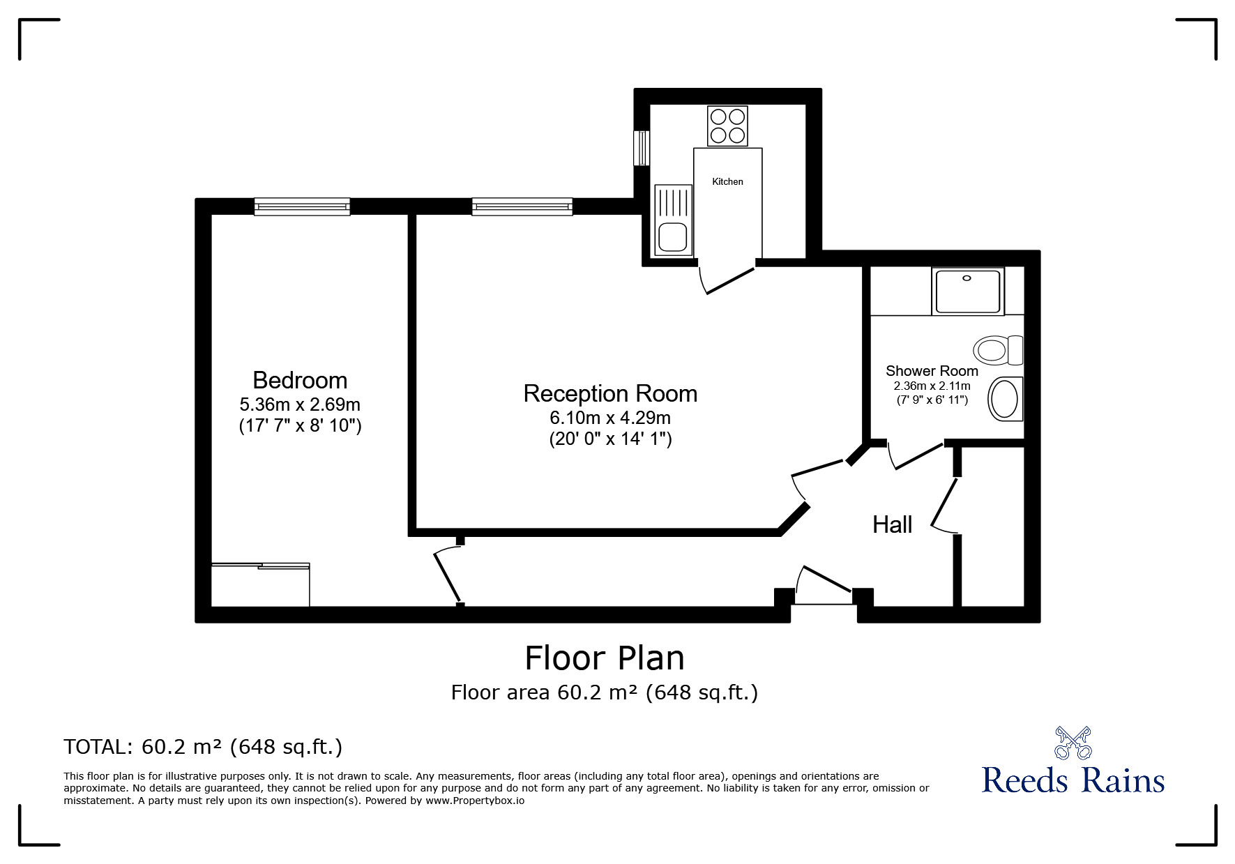 Floorplan of 1 bedroom  Flat for sale, High Street, Portishead, Bristol, BS20