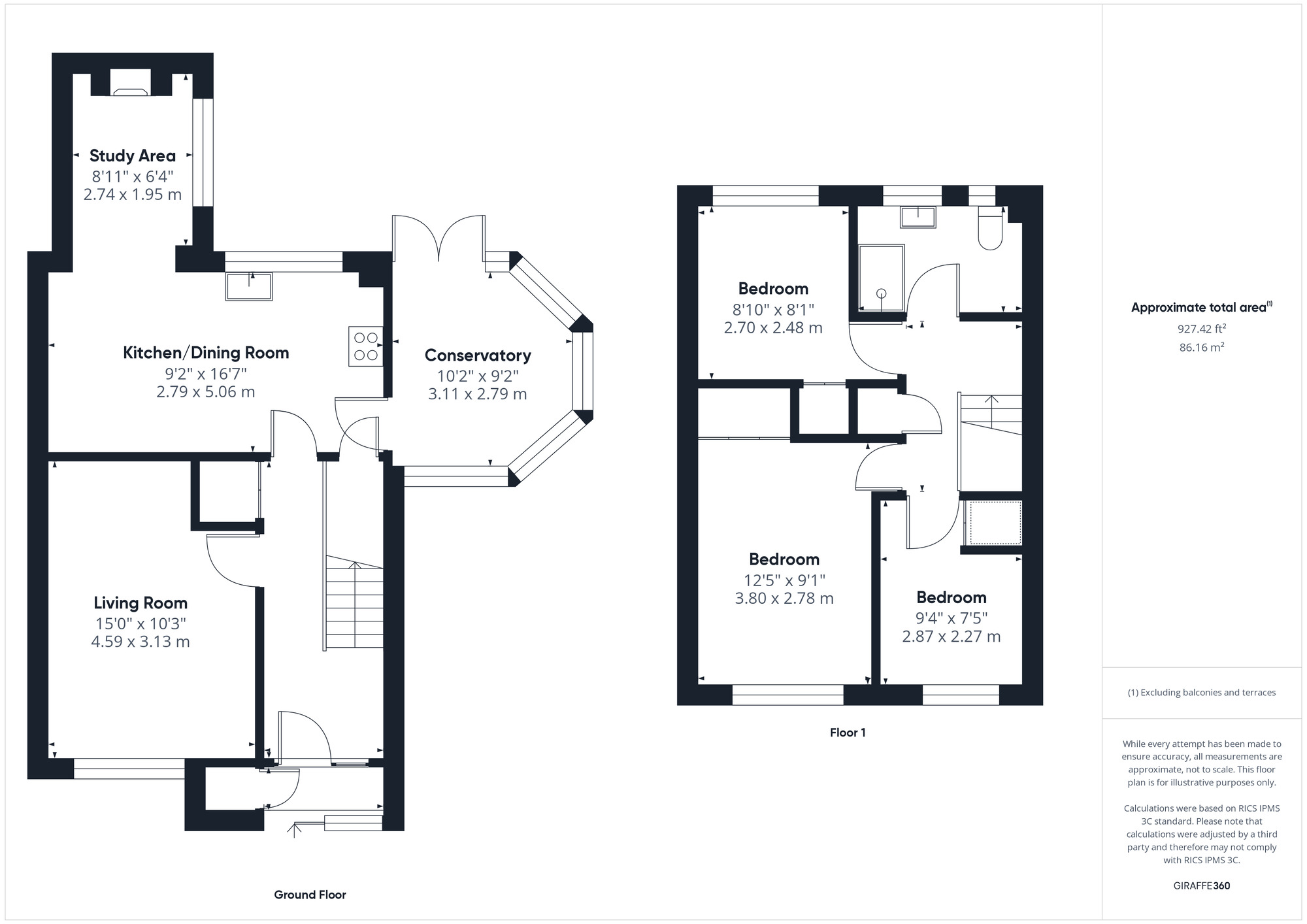 Floorplan of 3 bedroom Semi Detached House for sale, Combe Fields, Portishead, Bristol, BS20