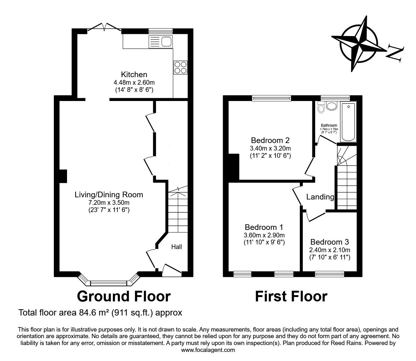 Floorplan of 3 bedroom Mid Terrace House for sale, Pine Close, Huyton, Merseyside, L36