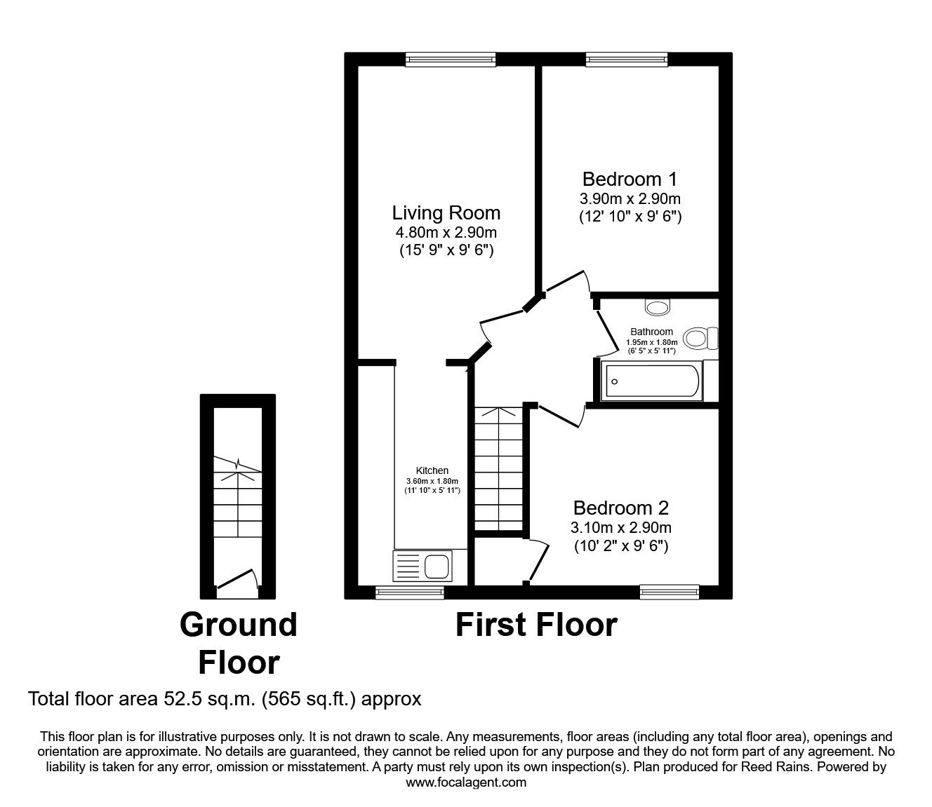 Floorplan of 2 bedroom  Flat to rent, Rio Court, Prescot, Merseyside, L34