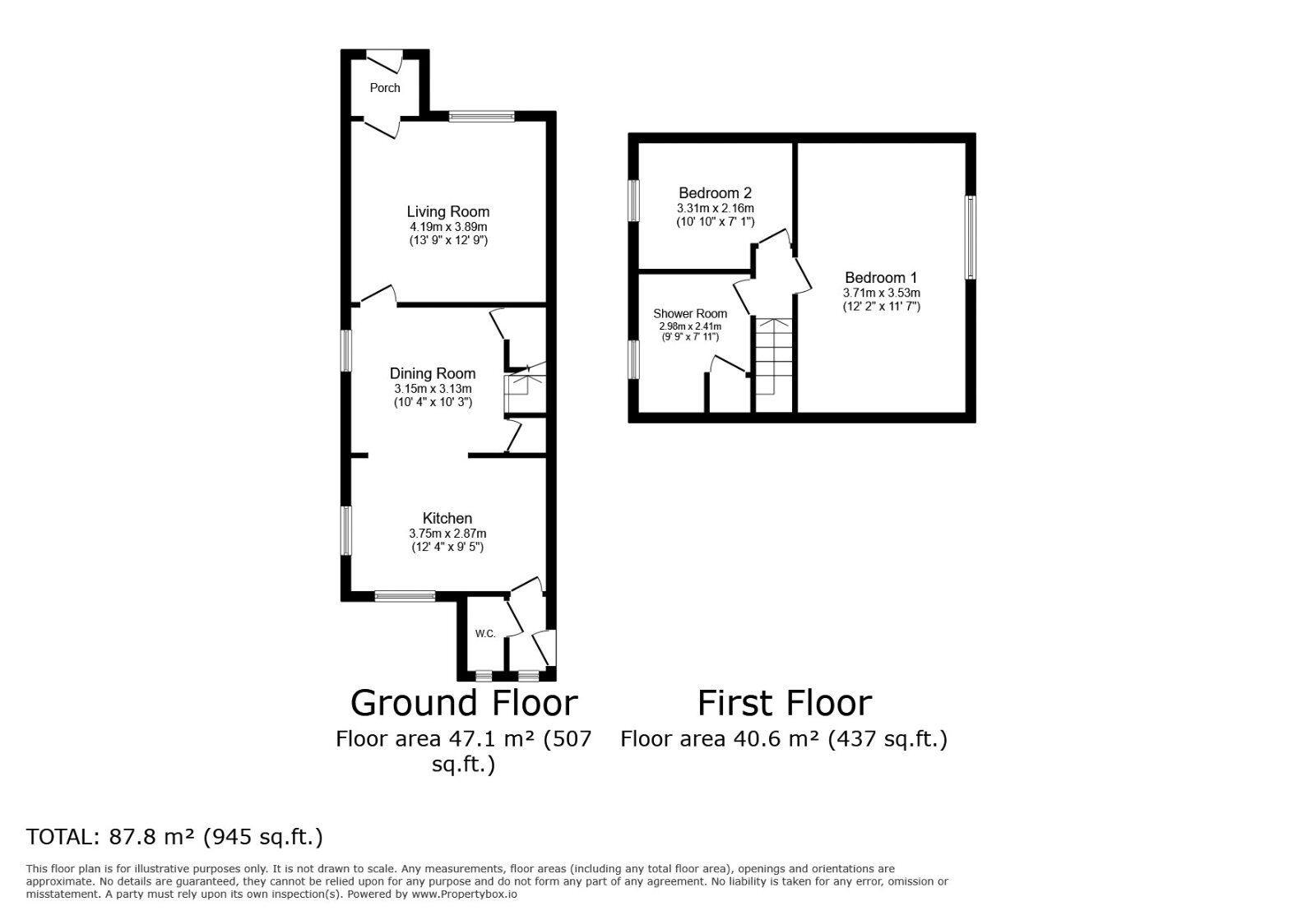 Floorplan of 2 bedroom End Terrace House for sale, Edward Road, Whiston, Merseyside, L35