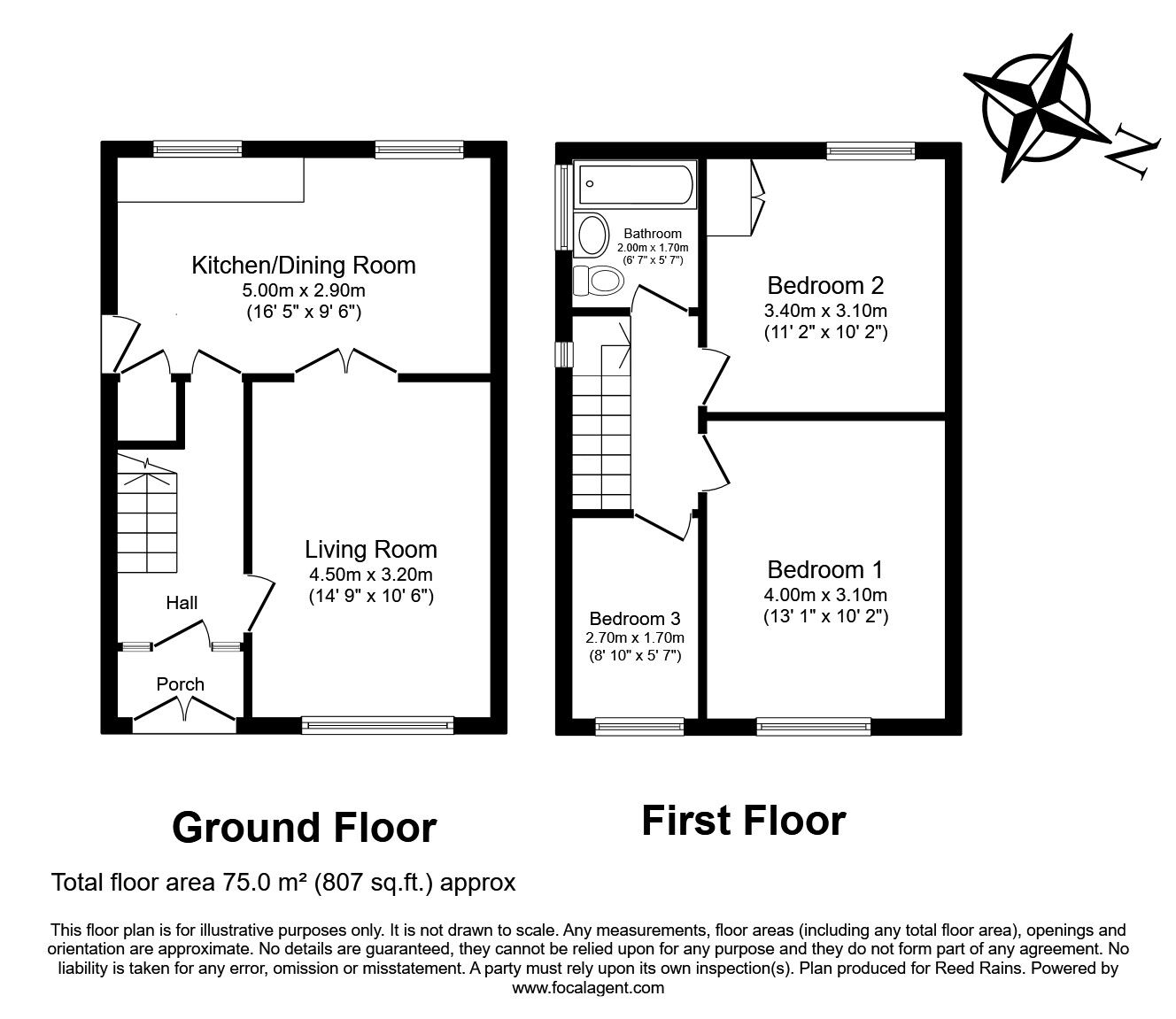 Floorplan of 3 bedroom Semi Detached House for sale, Sinclair Avenue, Prescot, Merseyside, L35