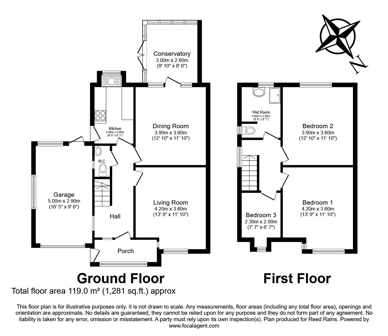 Floorplan of 3 bedroom Semi Detached House for sale, Ellon Avenue, Rainhill, Merseyside, L35