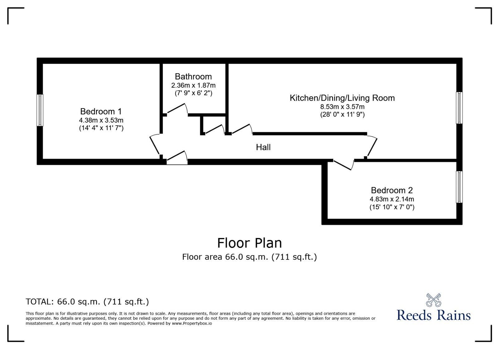 Floorplan of 2 bedroom  Flat for sale, Wallace Drive, Liverpool, Merseyside, L36