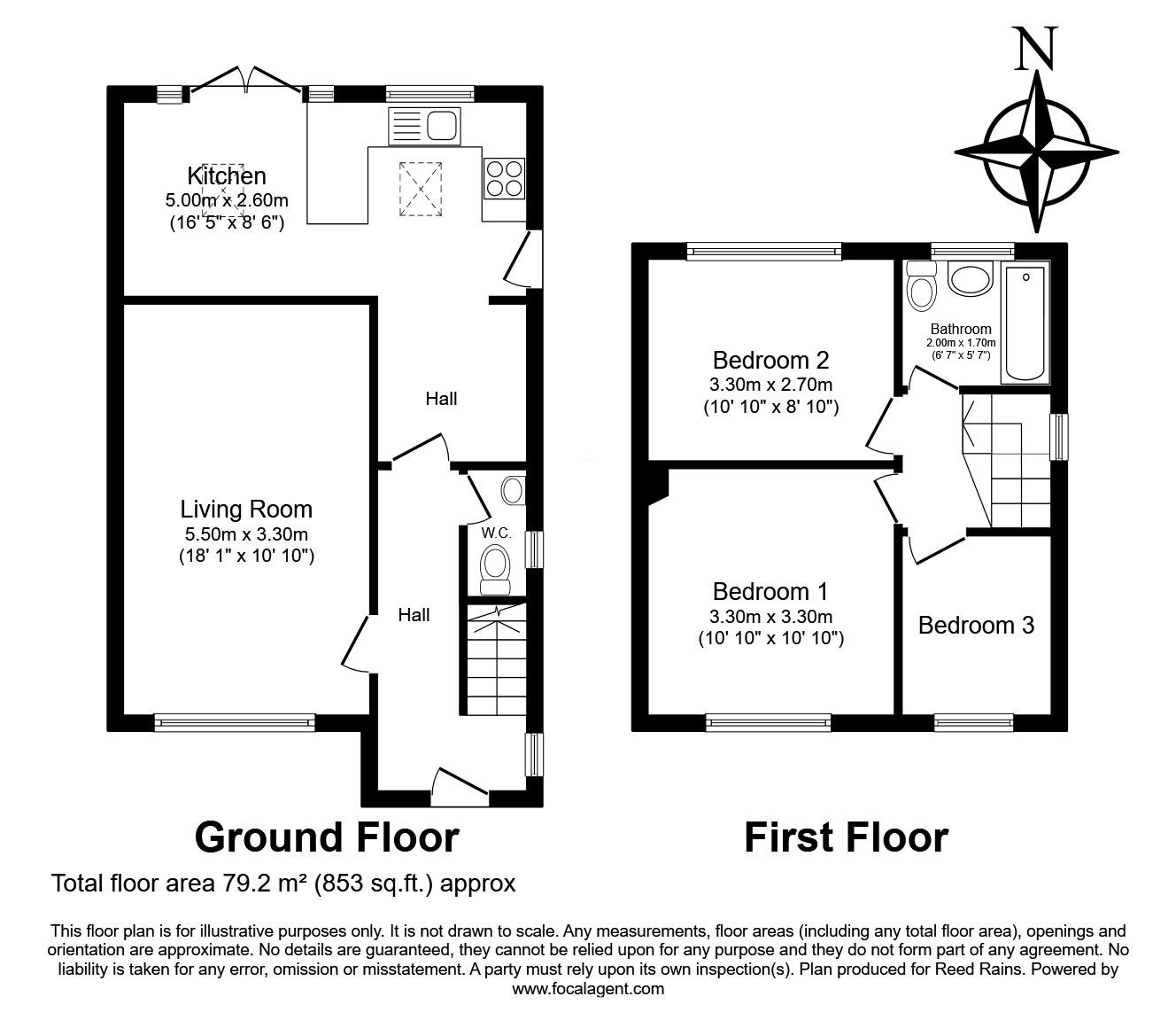 Floorplan of 3 bedroom Semi Detached House for sale, Shaw Lane, Prescot, Merseyside, L35