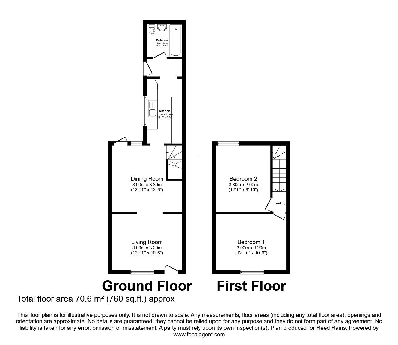 Floorplan of 2 bedroom Mid Terrace House for sale, Cyprus Street, Prescot, Merseyside, L34