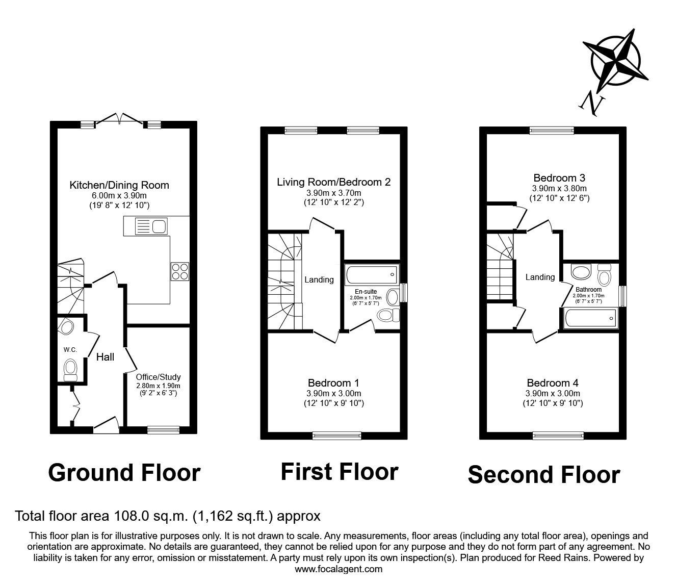 Floorplan of 4 bedroom Semi Detached House for sale, Stratford Drive, Prescot, Merseyside, L34