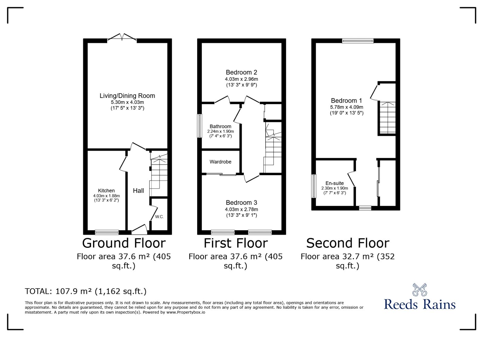 Floorplan of 3 bedroom Semi Detached House for sale, Stratford Drive, Prescot, Merseyside, L34